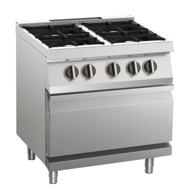KBS Gastrotechnik Gas-Herd 4 Brenner mit Elektro-Ofen