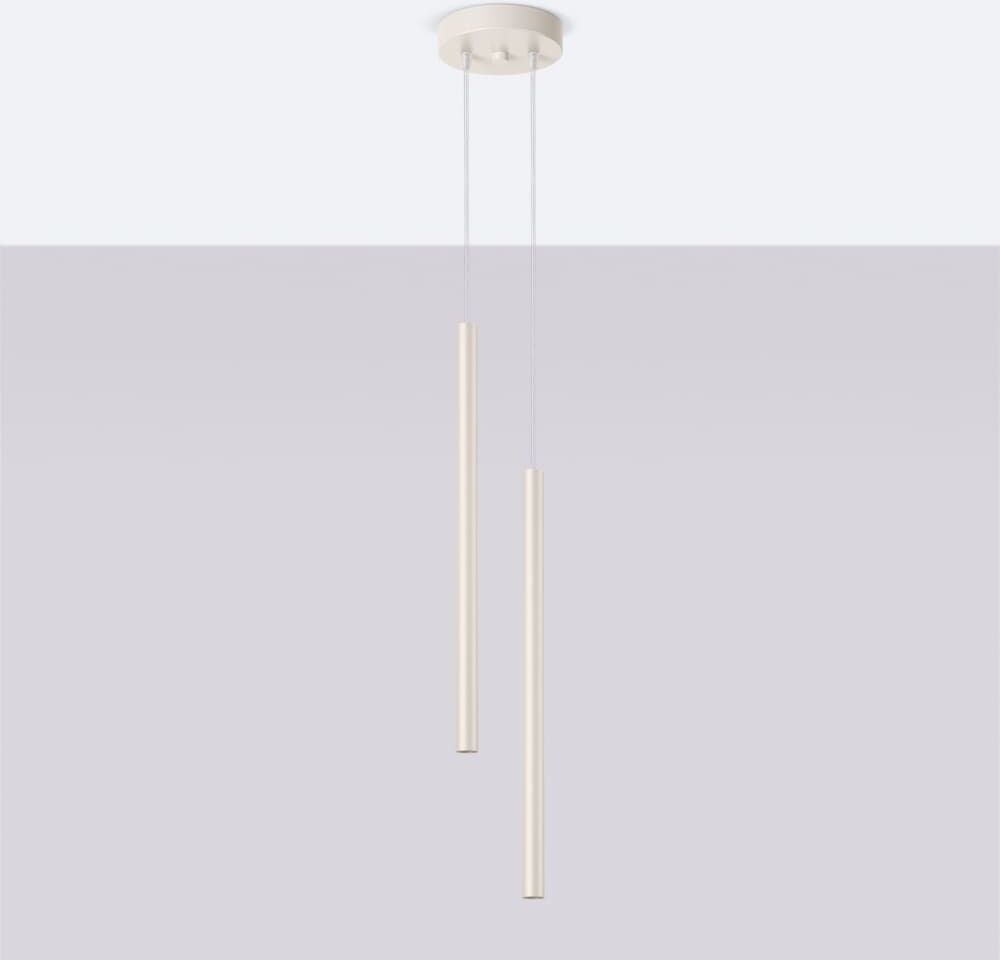 Sollux Lighting Suspension Acier Beige G9 2 Pastelo Beige 15x0x15cm