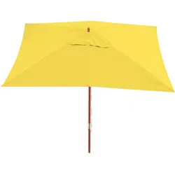 Sonnenschirm Lissabon, Gartenschirm Marktschirm, 3x4m Polyester/Holz 6kg ~ gelb