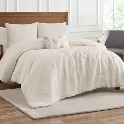 Bcp Home-Bedding Elana Comforter Bed Set Ivory, Queen, Ivory