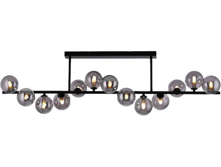 LED Deckenleuchte DUBAI , schwarz, 13, H: 34cm, 1 Stk., SCHÖNER WOHNEN-KOLLEKTION, Leuchten, SCHÖNER WOHNEN Kollektion, Rauchgläser, LED Deckenleuchte