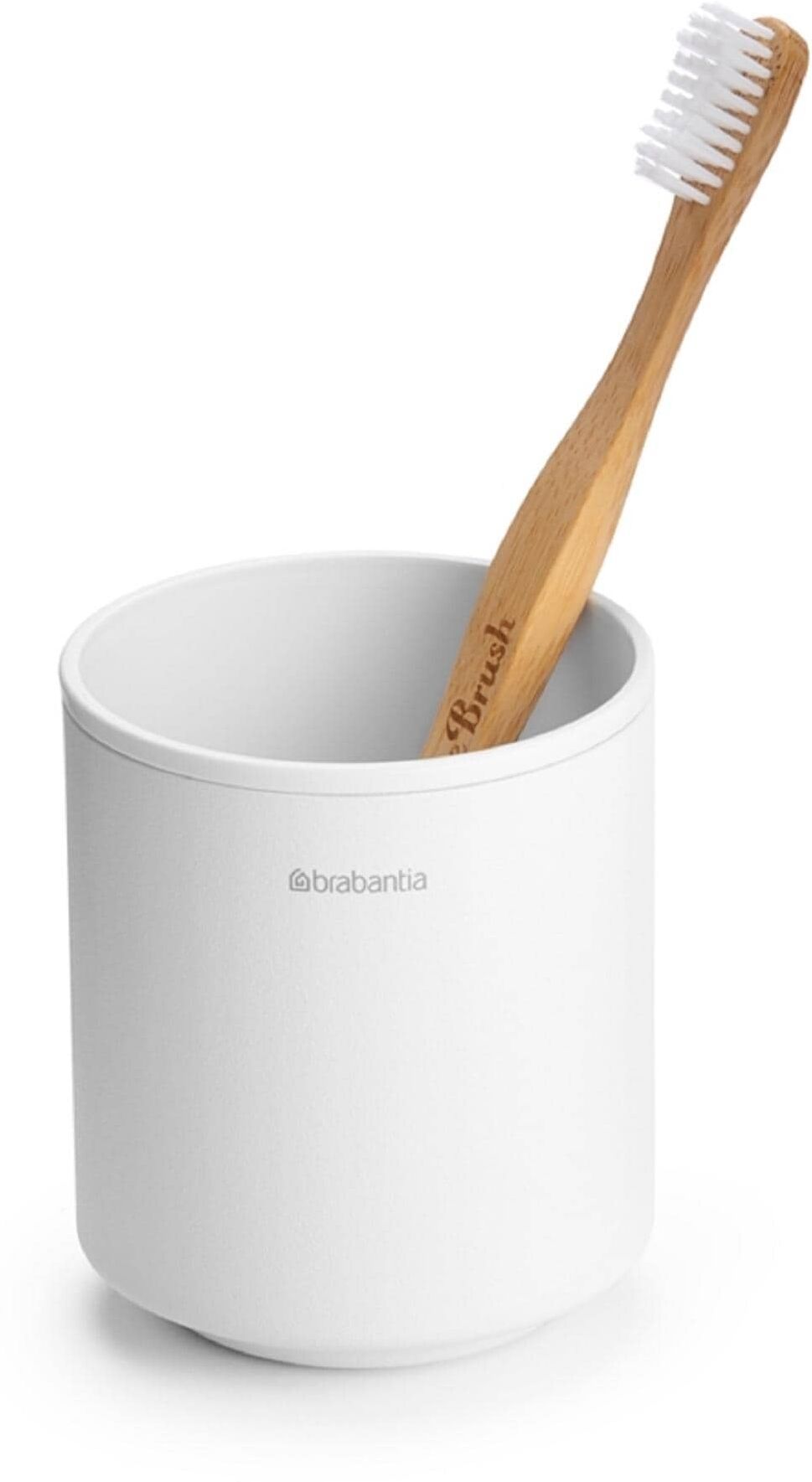 Zahnputzbecher BRABANTIA "Mindset Weiss", weiss (weiß), H:9,4cm, Zahnputzbecher, Zahnputzbecher weiß Einheitsgröße