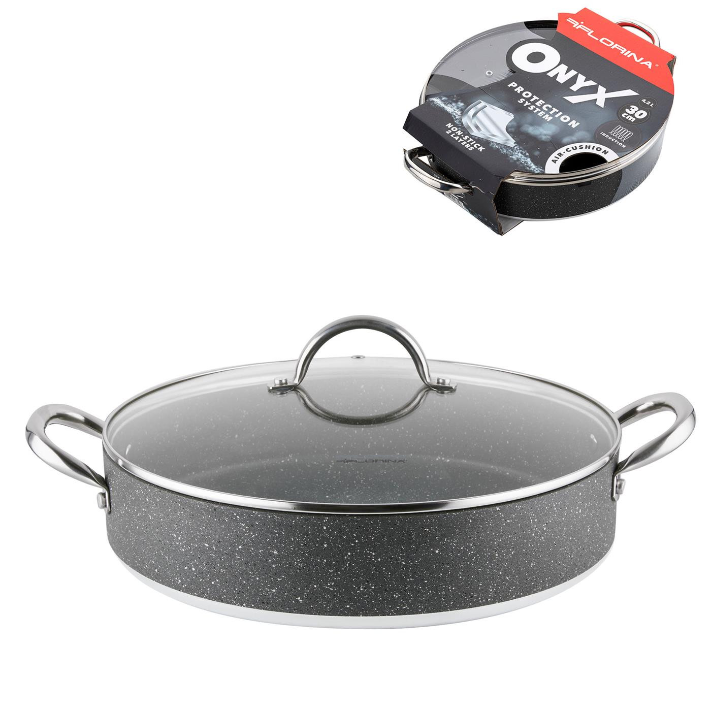 Florina Onyx Soeppan met deksel, 4,2 liter, Aluminium, Geschikt voor inductie