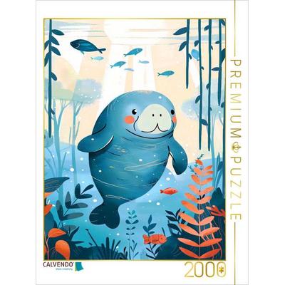 CALVENDO Puzzle Seekuh im Meer. Wanddeko | 2000 Teile Lege-Größe 90x67cm Foto-Puzzle für glückliche Stunden