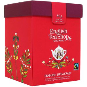 EnglishTeaShop Tee English Breakfast, in Geschenkbox, BIO, Schwarzer Tee nach englischer Art, fairtrade, loser Tee, 80 g