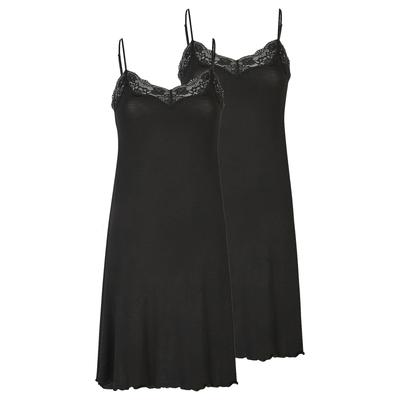 Unterkleid NINA VON C. "2er Pack Negligé Romance", Damen, Gr. 38, schwarz, Feminin, figurumspielend, ohne Ausschnitt, Kleider Unterkleid