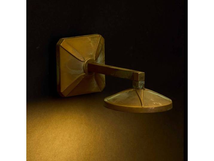 Moretti Luce Außenwandleuchte Aura Disk, bronze / altmessing, Messing, Landhaus / Rustikal