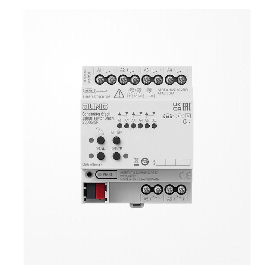 JUNG 230061SR KNX 6f. KNX Jalousie Schaltaktor (Schaltaktor) (230061SR)
