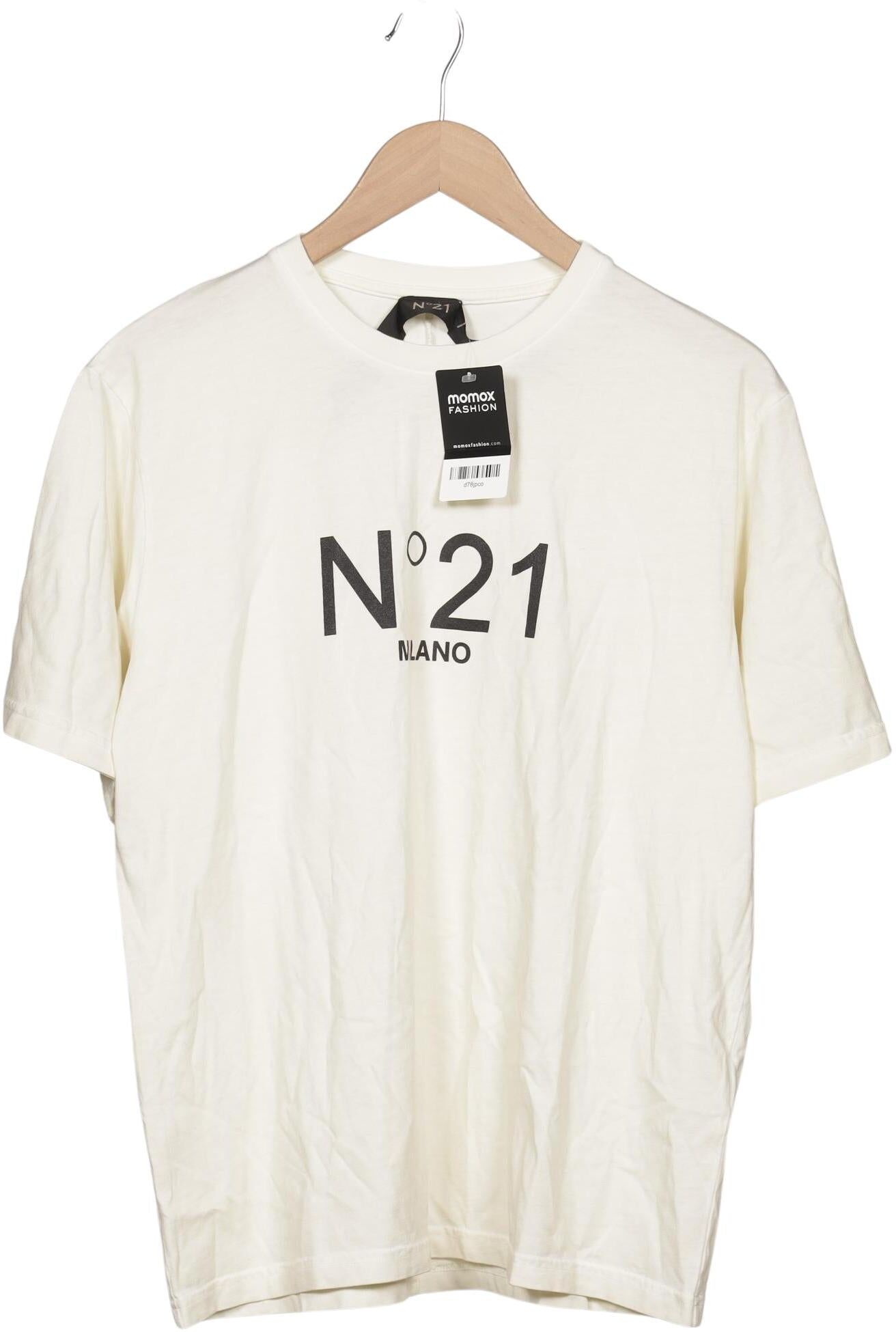N21 Herren T-Shirt, Cremeweiß, Gr. M, Baumwolle - Second Hand