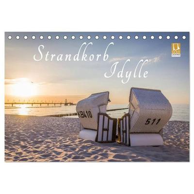 Strandkorb Idylle (Tischkalender 2027 DIN A5 quer), CALVENDO Monatskalender