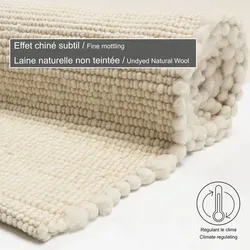 THEKO Teppich Alm-Glück UNI natural white 250x350 cm