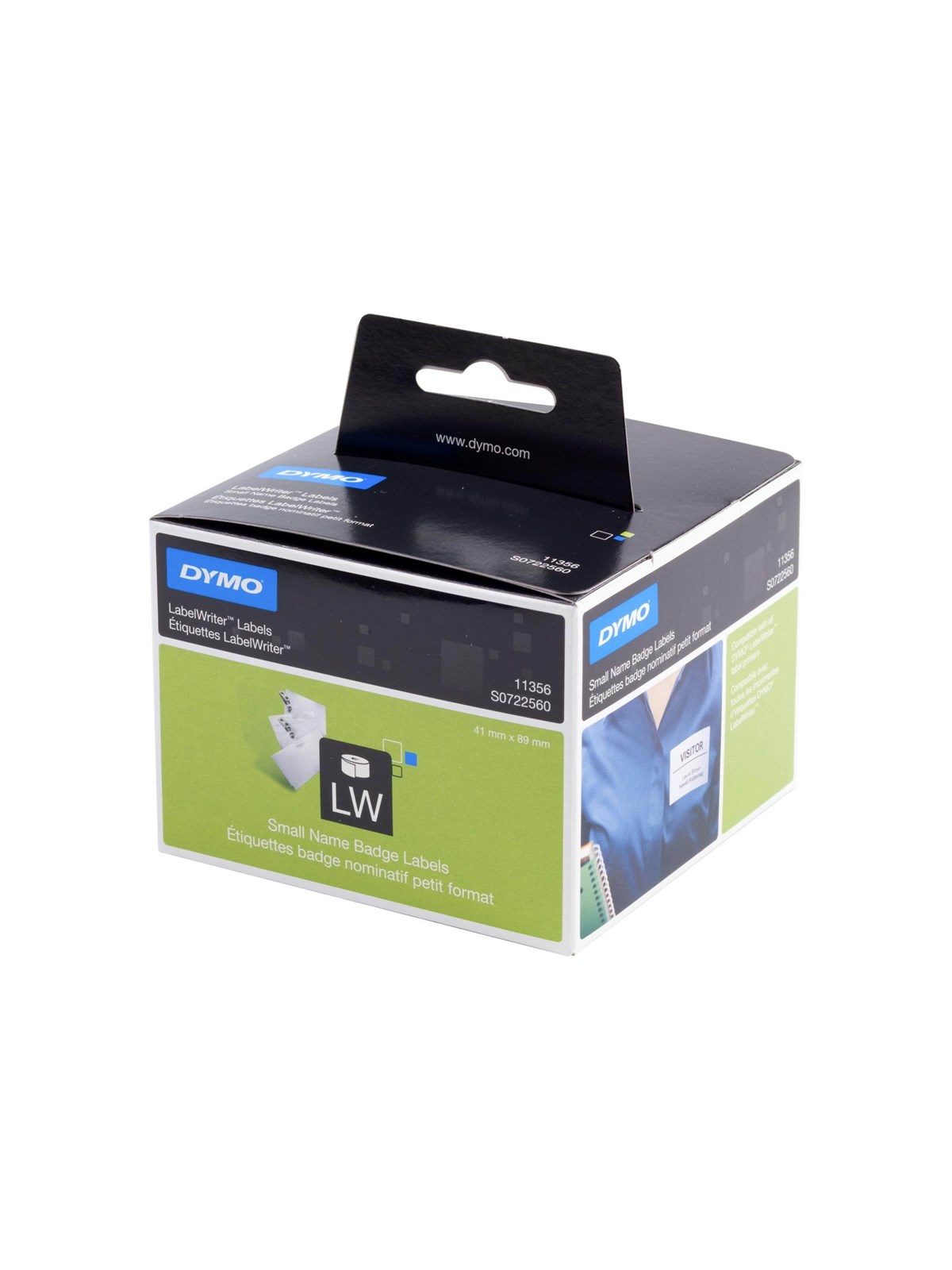 DYMO LabelWriter Etiketten für kleine Namensschilder | 41 mm x 89 mm | Rolle mit 300 leicht ablösbaren Etiketten | selbstklebend
