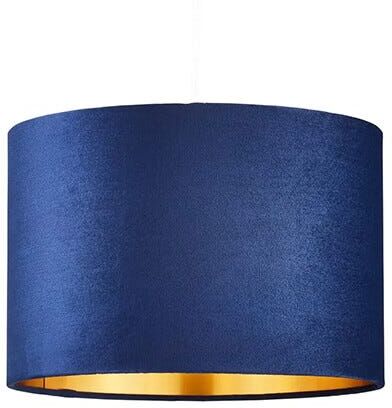 BHS Velvet 30cm Navy and Brass Easyfit Shade