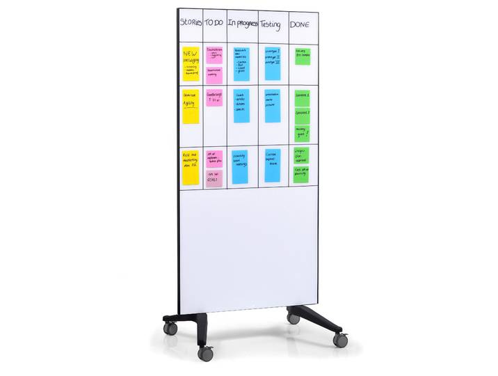 Legamaster Tableau mobile - L.90 x H.175 cm - Magnétique - Verre