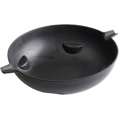 Wok TEPRO, schwarz, H:10cm Ø:35,3cm, Pfannen, Wok, Guss-Wok-Einleger, ØxH: 35,3 × 10 cm