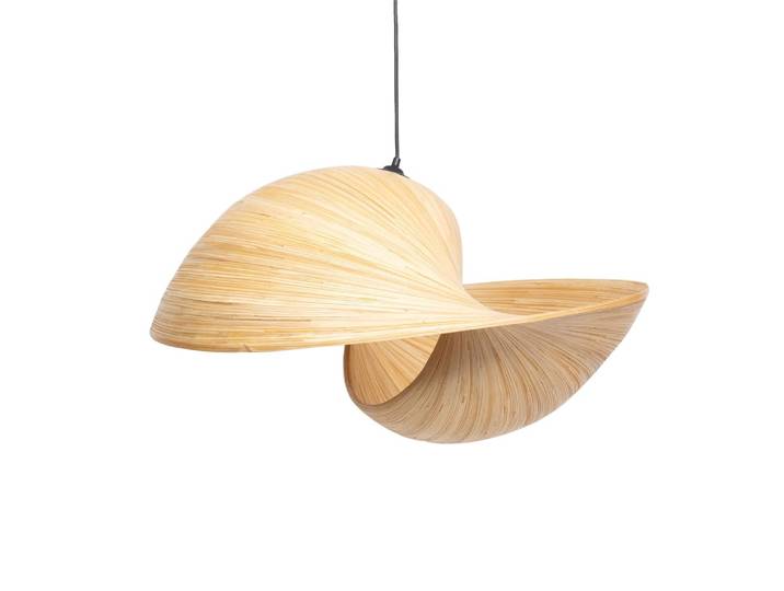 Suspension en bambou forme coquillage 38x70