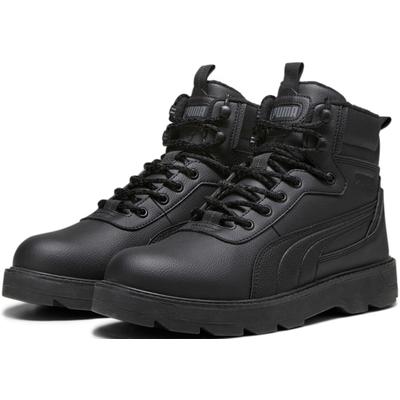 Winterboots PUMA "DESIERTO V3", Damen, Gr. 38, schwarz (puma schwarz, puma schwarz), Synthetik, Schuhe Winterboots, knöchelhohe Form, mit Schnürung, warm gefüttert