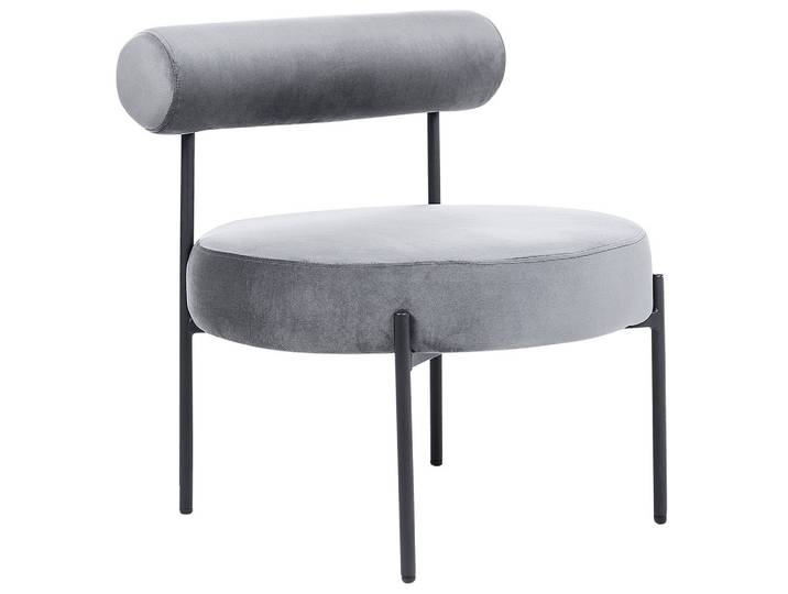 SESSEL Samtstoff Grau/Schwarz Alpha