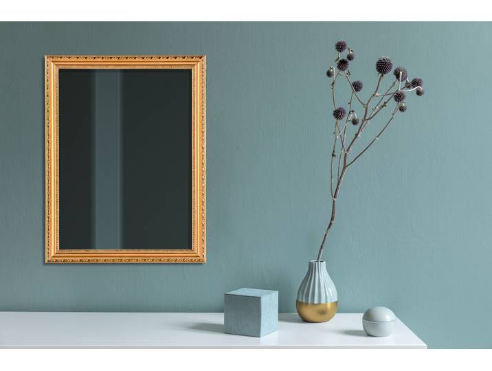 Spiegel MIRRORS AND MORE Lola , gold (goldfarbig), B:34cm H:45cm, Holzwerkstoff, Spiegel, Spiegel, Horizontal und vertikal montierbar