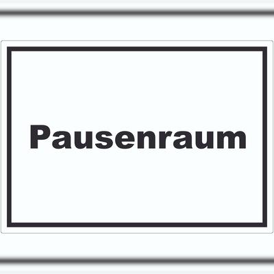 HB-Druck Pausenraum Aufkleber mit Text Pause Mittagspause waagerecht A4 (210x297mm)