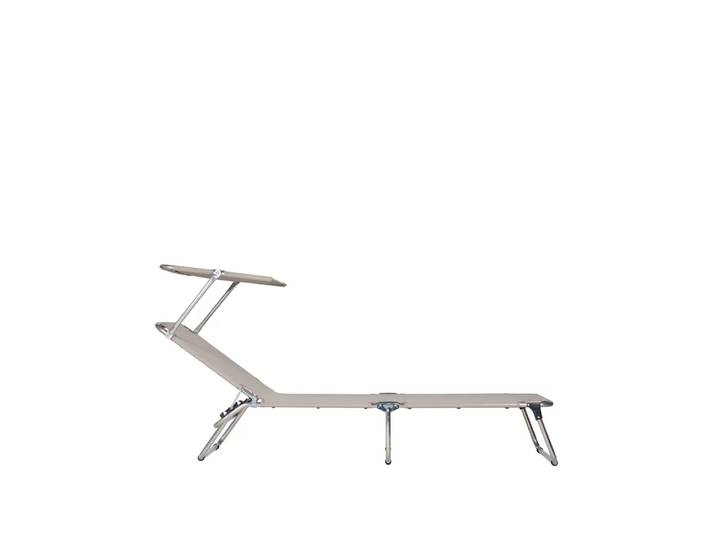 Fiam Chaise longue Amigo Top Toile textaline taupe-structure en aluminium-auvent de soleil