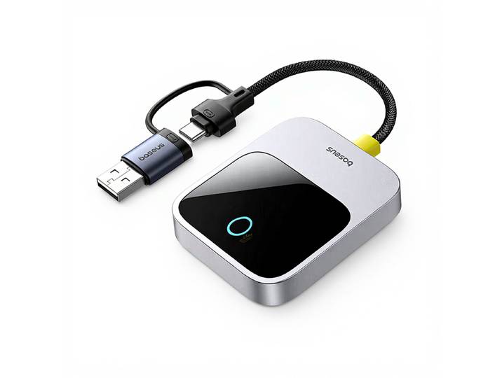 Baseus SafeJourney Series Draadloze CarPlay Adapter Space Grey