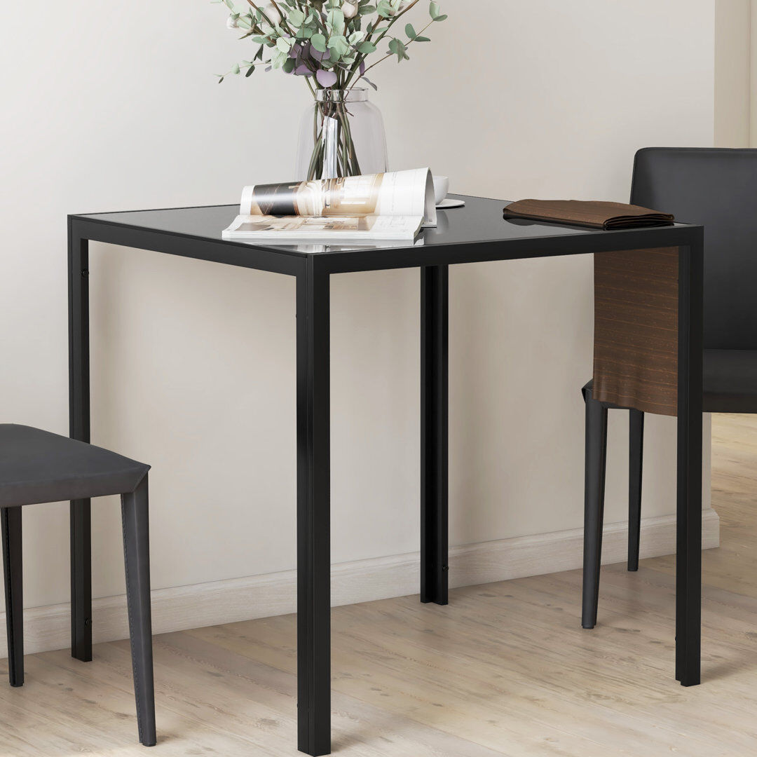 Metro Square Dining Table with Steel Base Grey