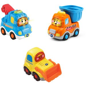 vtech 242174 Tut Tut Baby Flitzer Baustellenfahrzeuge mit 3 Fahrzeugen, Licht und Sound