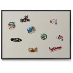 MAGNETTAFEL 100x70 cm Schwarzer Rahmen Cremefarben