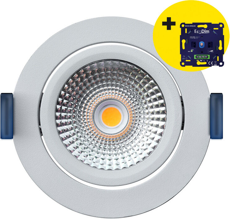EcoDim Eco-Dim LED inbouwspot kantelbaar 5W mat wit dim to warm
