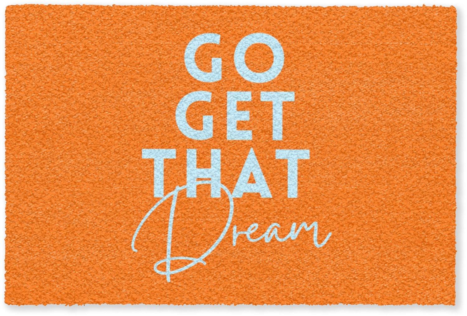 MuchoWow Deurmat Go get that dream - Oranje en Blauw - Breedte: 120 cm, Diepte: 80 cm