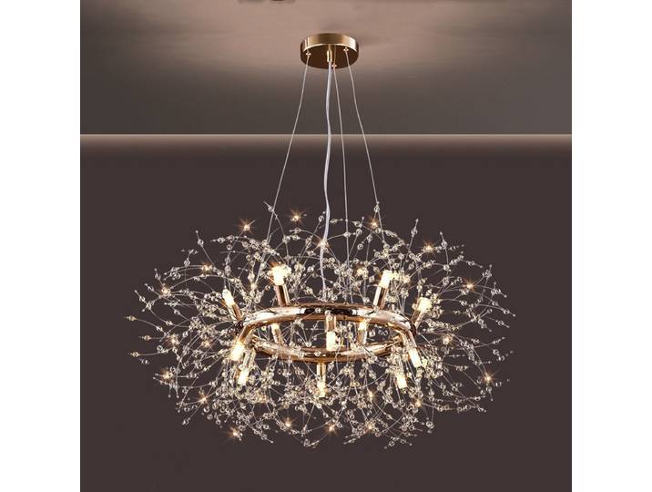 Lampes suspendues LED modernes lustres de pissenlit salle à manger salon Bar personnalité ronde Art créatif plafonniers en cristal