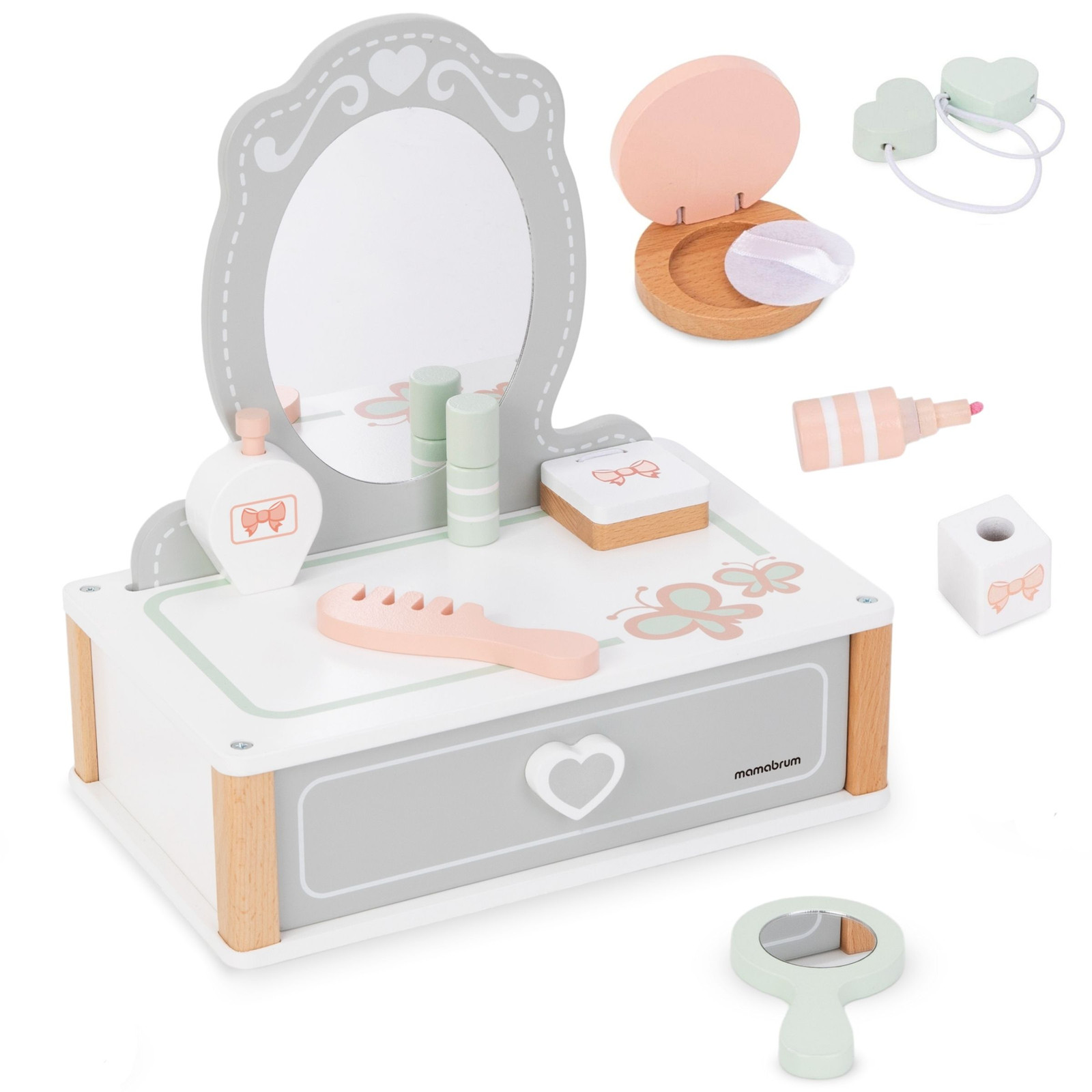 Mamabrum Houten make-up tafel voor kinderen inclusief accessoires
