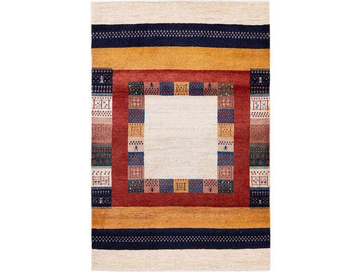 Perser Gabbeh Loribaft Teppich 123x187 Handgeknüpft Modern Orientteppich Perserteppich Wolle
