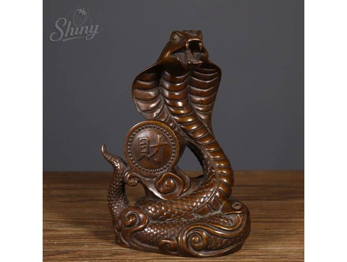 Figurine de serpent du zodiaque chinois Feng Shui, ornements en laiton, décor de bureau, décoration de salon, porte-bonheur pour vous