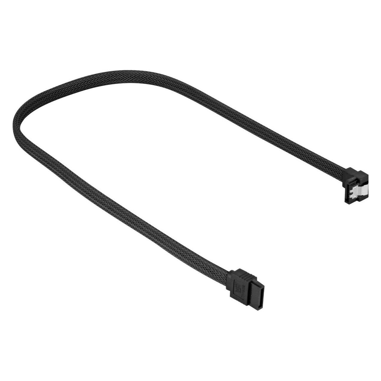 Sharkoon Shark Sata III Kabel 90° sleeve wh 0,60m (60 cm, SATA III) (4044951016563)