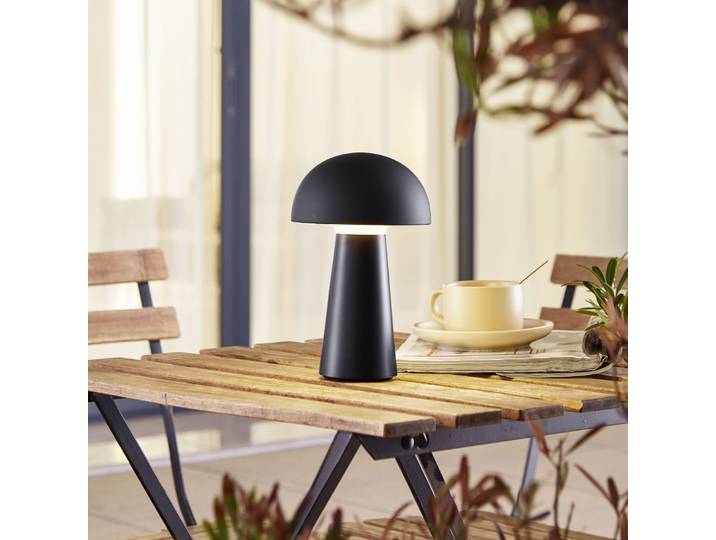Zyre LED Portable Tischleuchte IP44 Black - Lindby - Wohnzimmer - Mit Schirm
