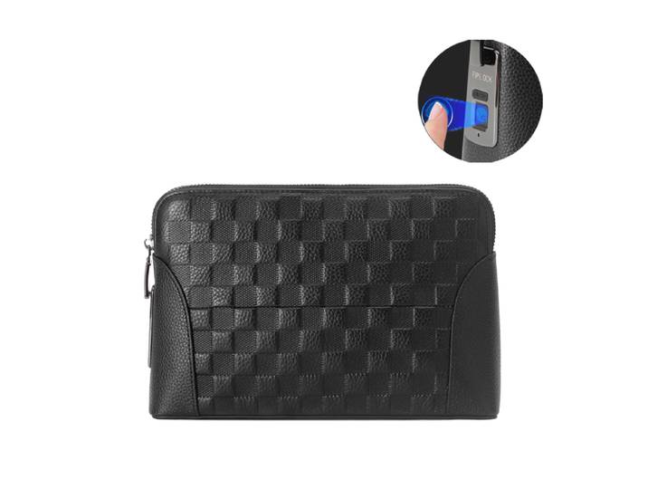 Serrure à empreintes digitales pour sac à main, sécurité pour portefeuille homme ou femme, pochette antivol