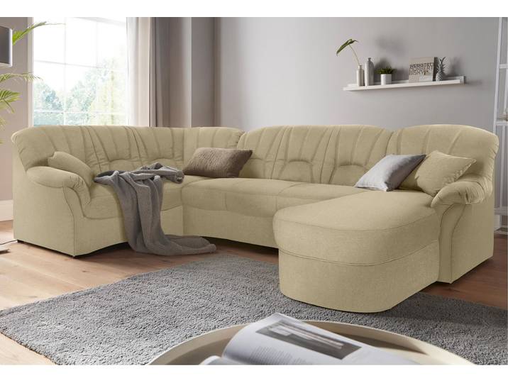 DOMO collection Bahia mit viel Platz, Breite 308cm, zeitloses Design, U-Form wahlweise mit Bettfunktion