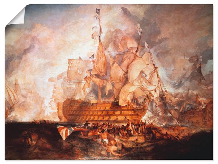 Poster ARTLAND Schlacht bei Trafalgar , orange (farbe bild(er): orange), B:40cm H:30cm, Bilder, Poster, ohne Rahmen