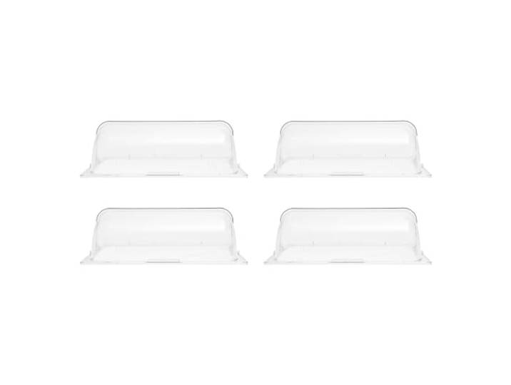Rolltop-Haube 4er-Pack, Klar Chafing Dish Abdeckung, Transparente Roll-Top Abdeckung, Langlebig, Ausstellung, 53.5 * 33 * 18cm, Für Büfett Kühlung Kühlsystem Tablett