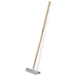 WAS Germany - Reinigungsbürste mit Schaber, 156 cm, mit  Stahlborsten 4 cm, Holz