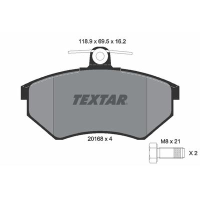 TEXTAR Bremsbelagsatz, Scheibenbremse 2016801 für WULING (SGMW) VW NISSAN