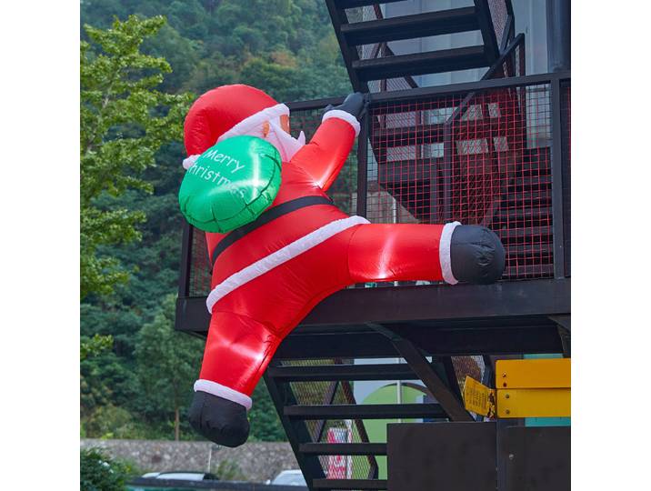 Modèle gonflable de Noël, Père Noël grimpeur lumineux, décoration de scène de jardin extérieur, ornements suspendus