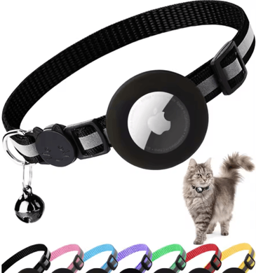 Inspire Picks GlowTrack AirTag Cat Collar Reflective Breakaway Collar With Bell & Secure AirTag Holder 1