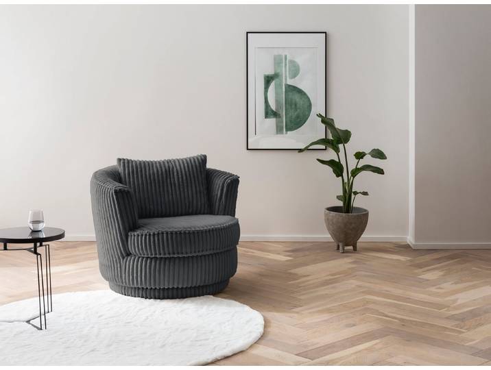 Home affaire Drehsessel MAISIE Cord, Lese-Sessel, Love Seat, trendige Stoffe MEGA CORD und Web-Velours, 360 Grad drehbar