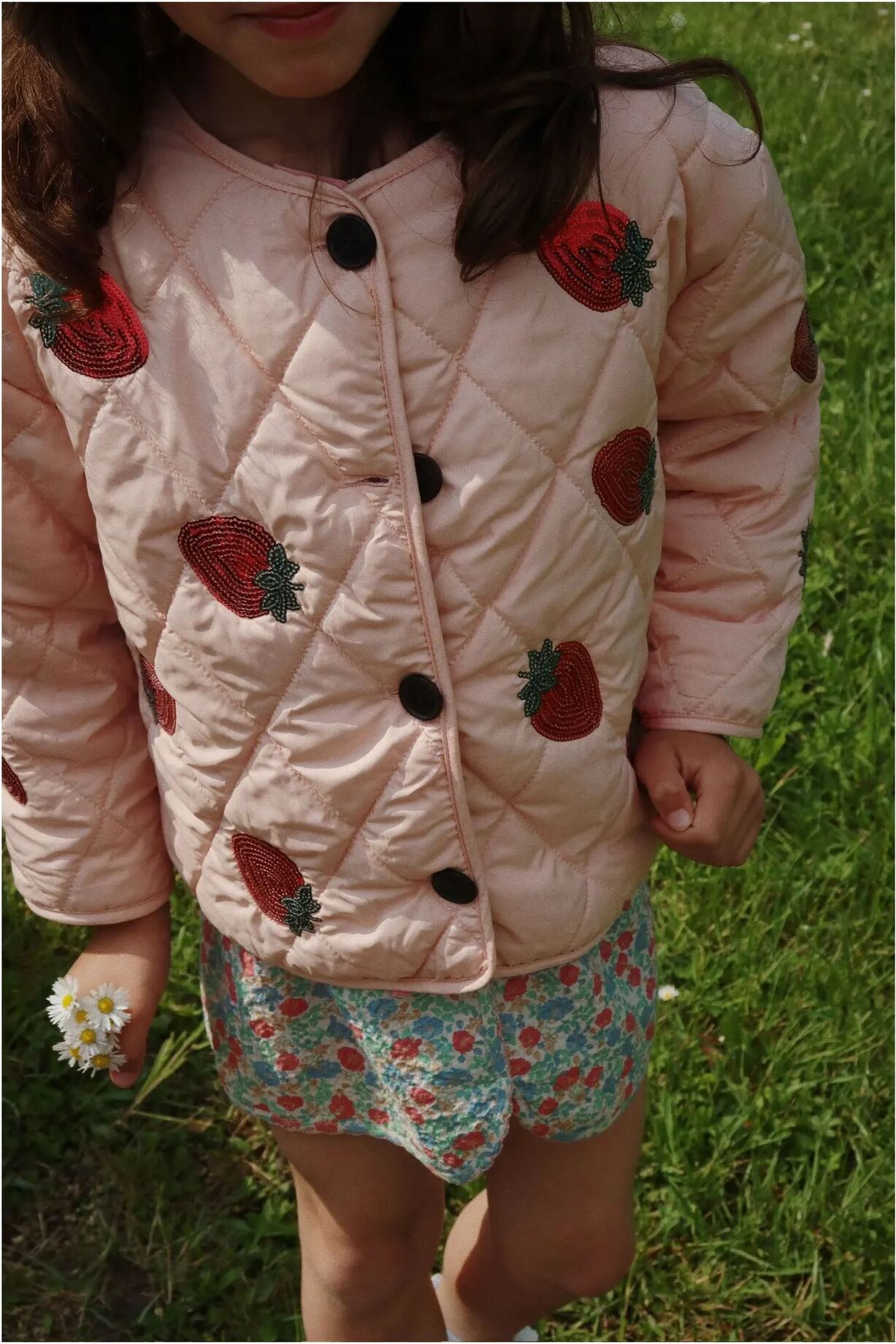 Konges Sløjd Veste Matelassée Flora Rose 3 ans