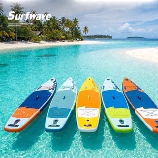 Aufblasbares Stand-Up-Paddle-Board, Tiefblau - 11 Fuß lang - PVC-Material - Stabiles SUP-Surfbrett - Für Erwachsene