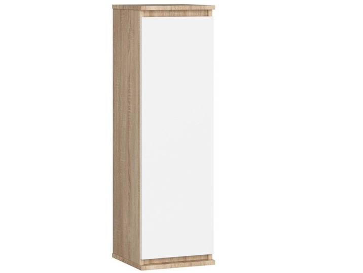 Vitrine armoire AKORD W30 Chêne Sonoma 30 cm 1 porte façade Blanche 3 étagères 30x30x99 cm