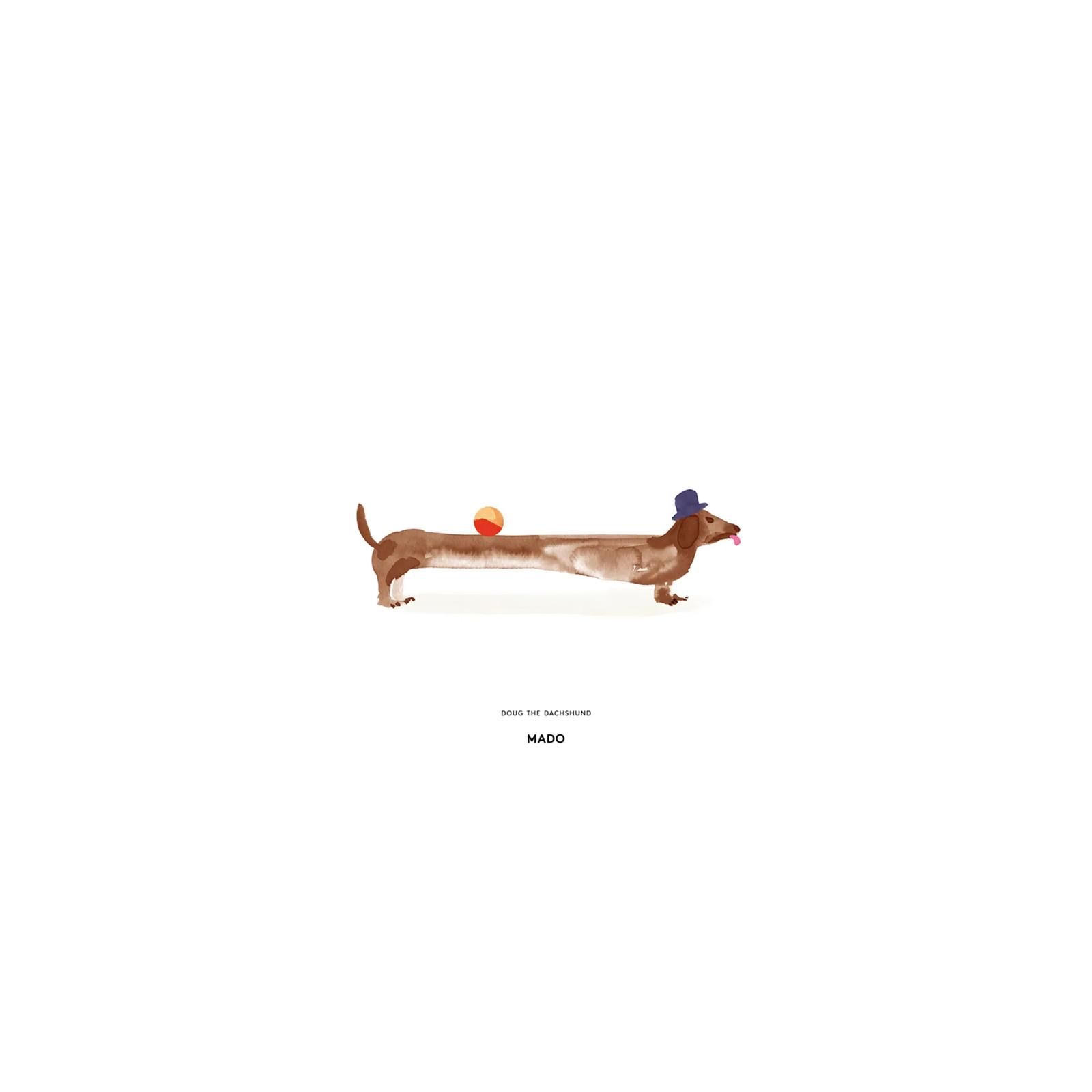 Paper Collective Doug the Dachshund illustratie poster 30 x 40 cm